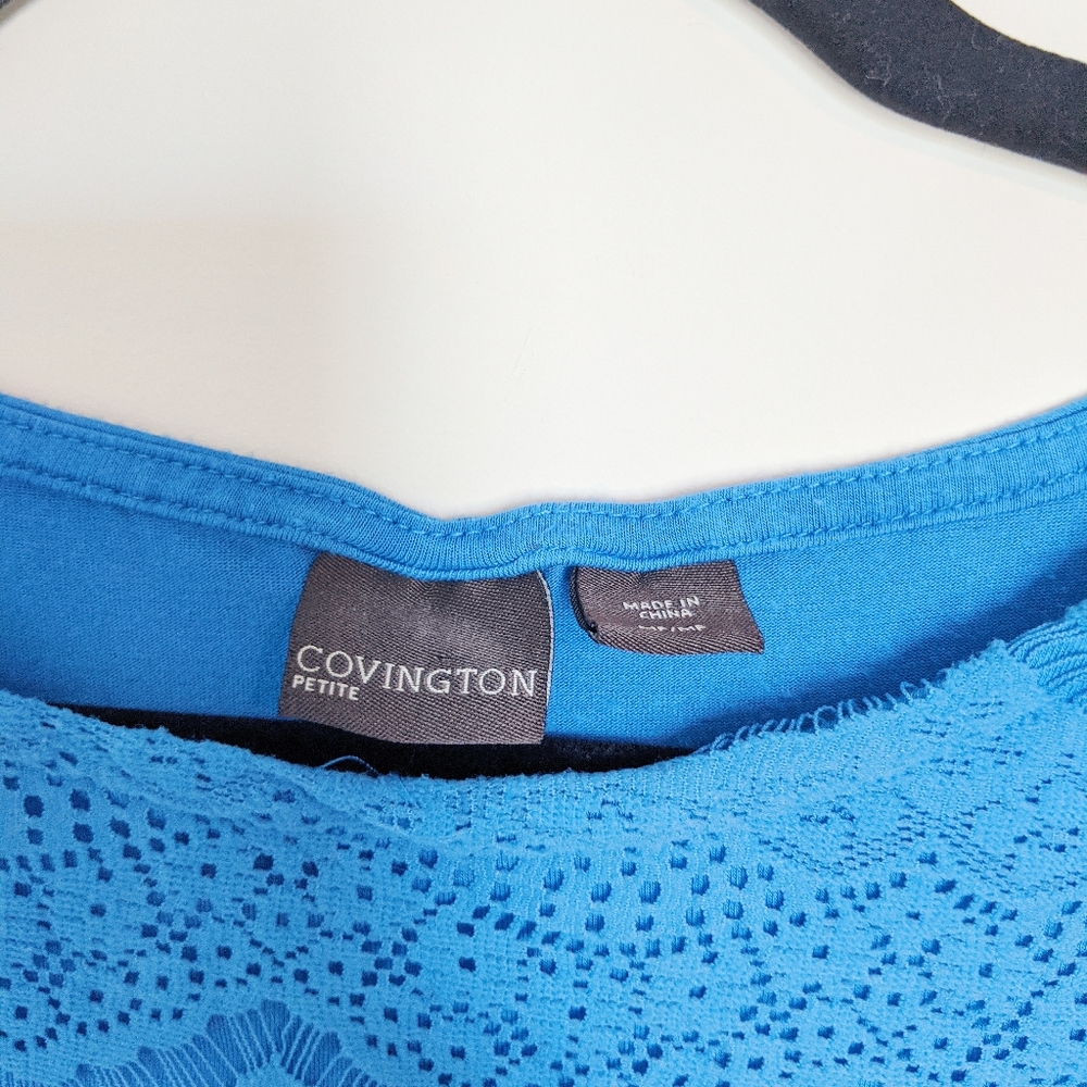 $$$ Covington basic tee with knitted layer blue M - Picture 4 of 4